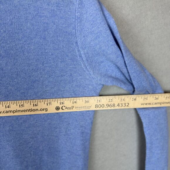 Mette Light Blue Medium 100% Cashmere V-Neck Men’s Sweater Soft Preppy - Picture 2 of 6